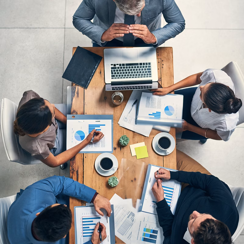 Business team boosting collaboration and working together