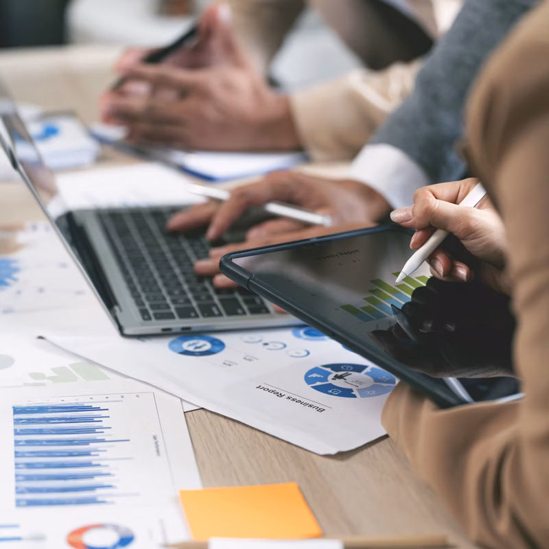 Professional team consulting on business strategy