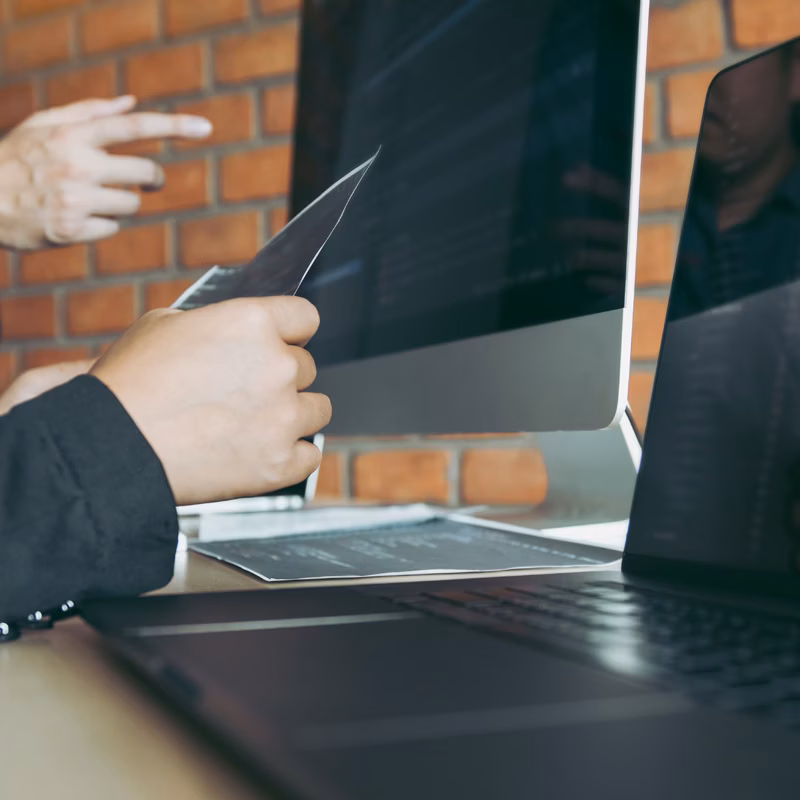 Programmers cooperating on website development